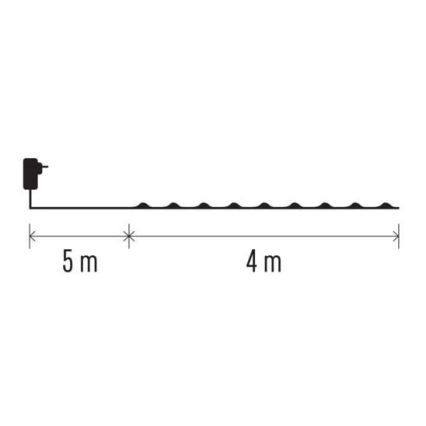 Guirlande lumineuse LED d'extérieur 40 LED — 9 m, IP44, blanc chaud