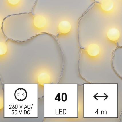 Guirlande lumineuse LED d'extérieur 40xLED/9m IP44 blanc chaud