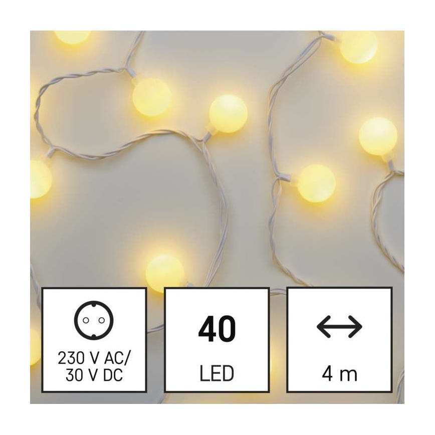 Guirlande lumineuse LED d'extérieur 40xLED/9m IP44 blanc chaud