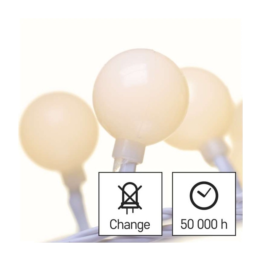 Guirlande lumineuse LED d'extérieur 40xLED/9m IP44 blanc chaud