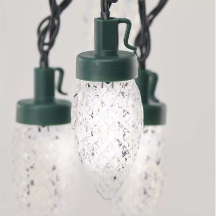 Guirlande lumineuse LED d'extérieur 50 LED, 8 fonctions, 14,8 m, IP44, blanc froid