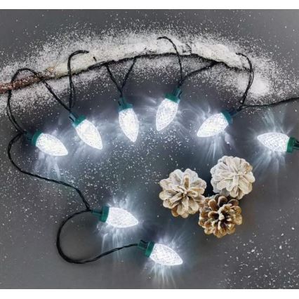 Guirlande lumineuse LED d'extérieur 50 LED, 8 fonctions, 14,8 m, IP44, blanc froid