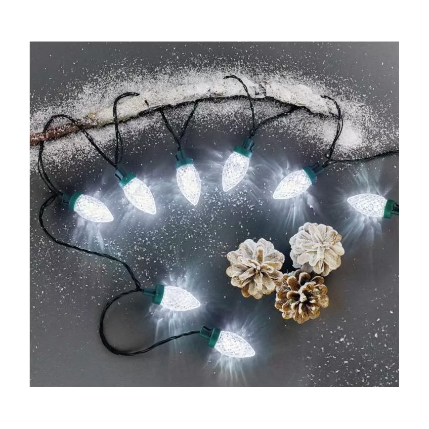 Guirlande lumineuse LED d'extérieur 50 LED, 8 fonctions, 14,8 m, IP44, blanc froid