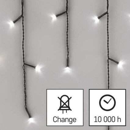 Guirlande lumineuse LED d'extérieur 600 LED, 8 modes, 15 m, IP44, blanc froid