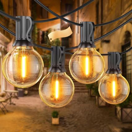 Guirlande décorative LED dimmable d'extérieur 25xE12/1W/24/230V 17,5 m IP65 noire + télécommande