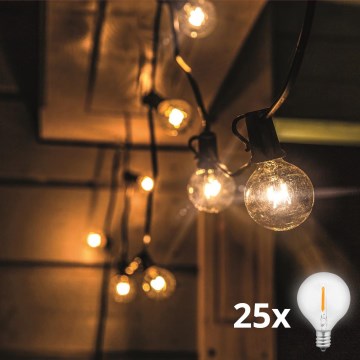 Guirlande lumineuse LED d'extérieur GIRLANDA 25xE12 20m IP44 blanc chaud