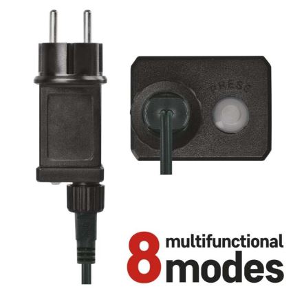 Guirlande lumineuse LED extérieure 240 LEDs / 8 modes, 29 m, IP44, blanc chaud