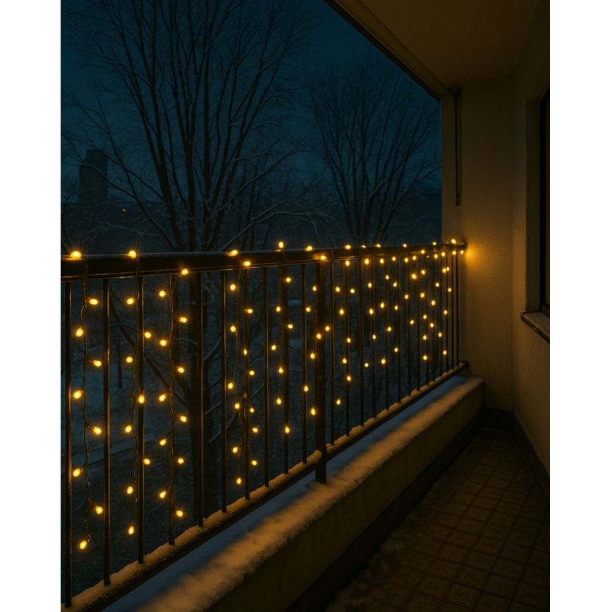 Guirlande lumineuse LED extérieure de Noël 200 LED / 230 V, 7,6 m, IP44, noire