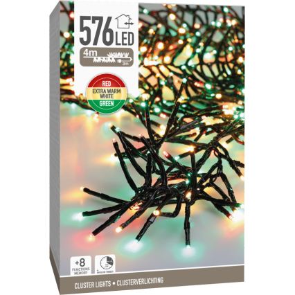 Guirlande lumineuse LED extérieure pour Noël 576xLED/230V/8 fonctions 7,2 m IP44 multicolore