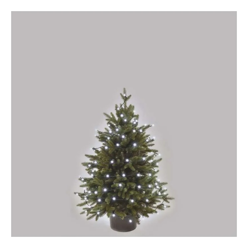 Guirlande lumineuse LED extérieure pour Noël — 80 LED, 8 fonctions, 13 m, blanc froid, IP44