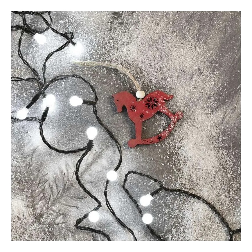 Guirlande lumineuse LED extérieure pour Noël — 80 LED, 8 fonctions, 13 m, blanc froid, IP44