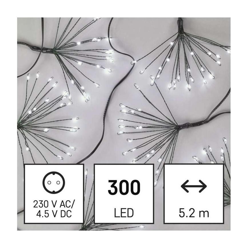 Guirlande lumineuse LED — 300 LED, 8,2 m, blanc froid