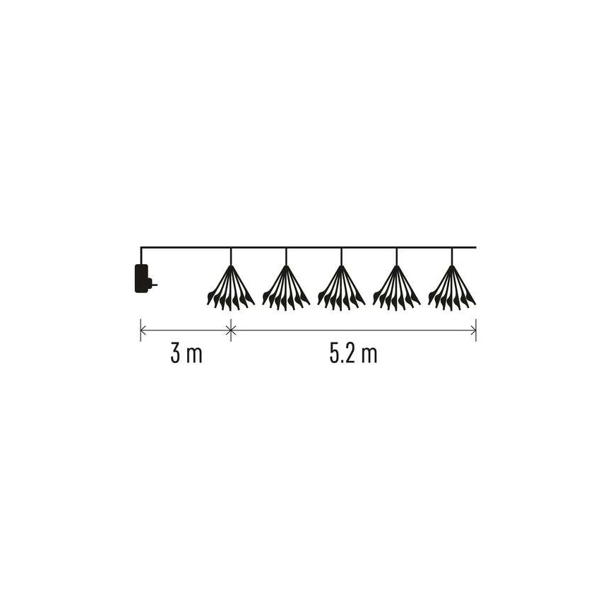 Guirlande lumineuse LED — 300 LED, 8,2 m, blanc froid