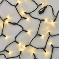Guirlande lumineuse raccordable 100 LED / 10 m IP44, blanc chaud, noire