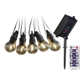 Guirlande solaire 10xLED/0,5/4,5V 12 m 3000K IP44 1200 mAh + Télécommande