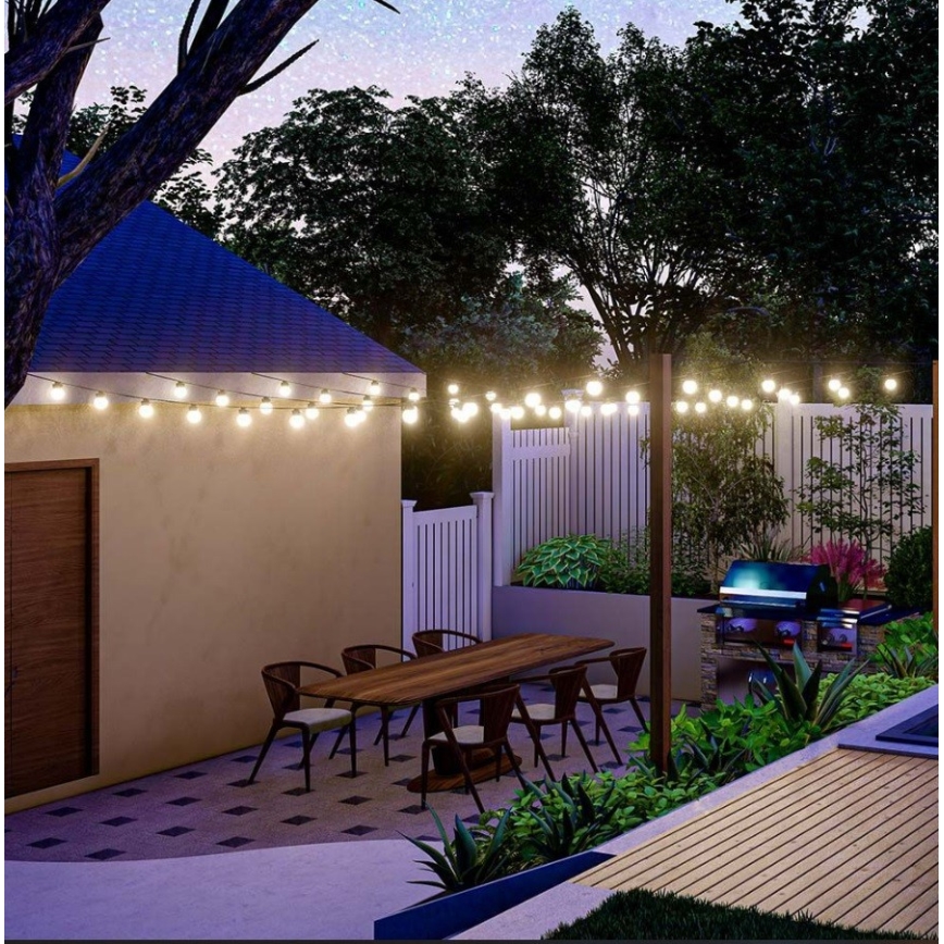 Guirlande solaire 10xLED/0,5/4,5V 12 m 3000K IP44 1200 mAh + Télécommande