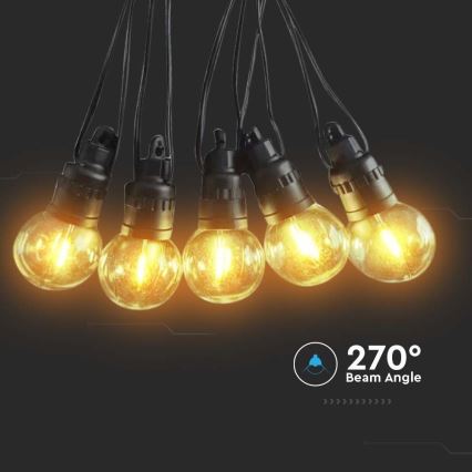 Guirlande solaire 10xLED/0,5/4,5V 12 m 3000K IP44 1200 mAh + Télécommande