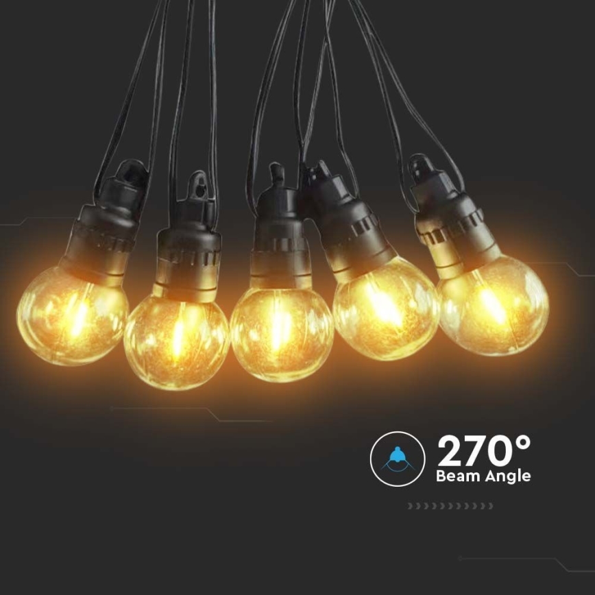 Guirlande solaire 10xLED/0,5/4,5V 12 m 3000K IP44 1200 mAh + Télécommande