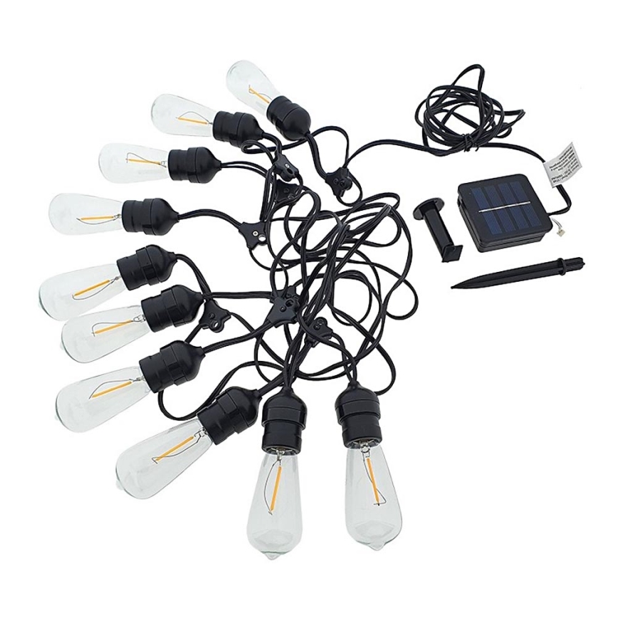 Guirlande solaire 10xLED/1,2V 600 mAh 5,94m IP44 blanc chaud