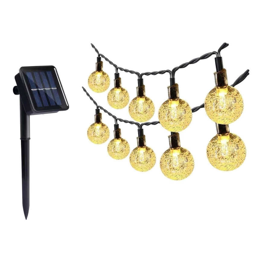 Guirlande solaire 30xLED/0,12W/1,2V 1xAA 3000K IP44 400 mAh