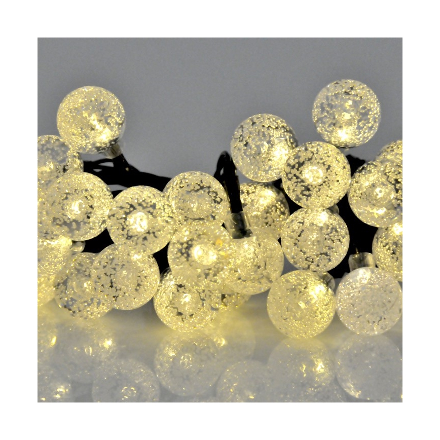 Guirlande solaire 30xLED/8 fonctions 4,9m IP44 blanc chaud