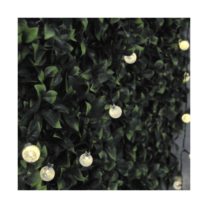 Guirlande solaire 30xLED/8 fonctions 4,9m IP44 blanc chaud