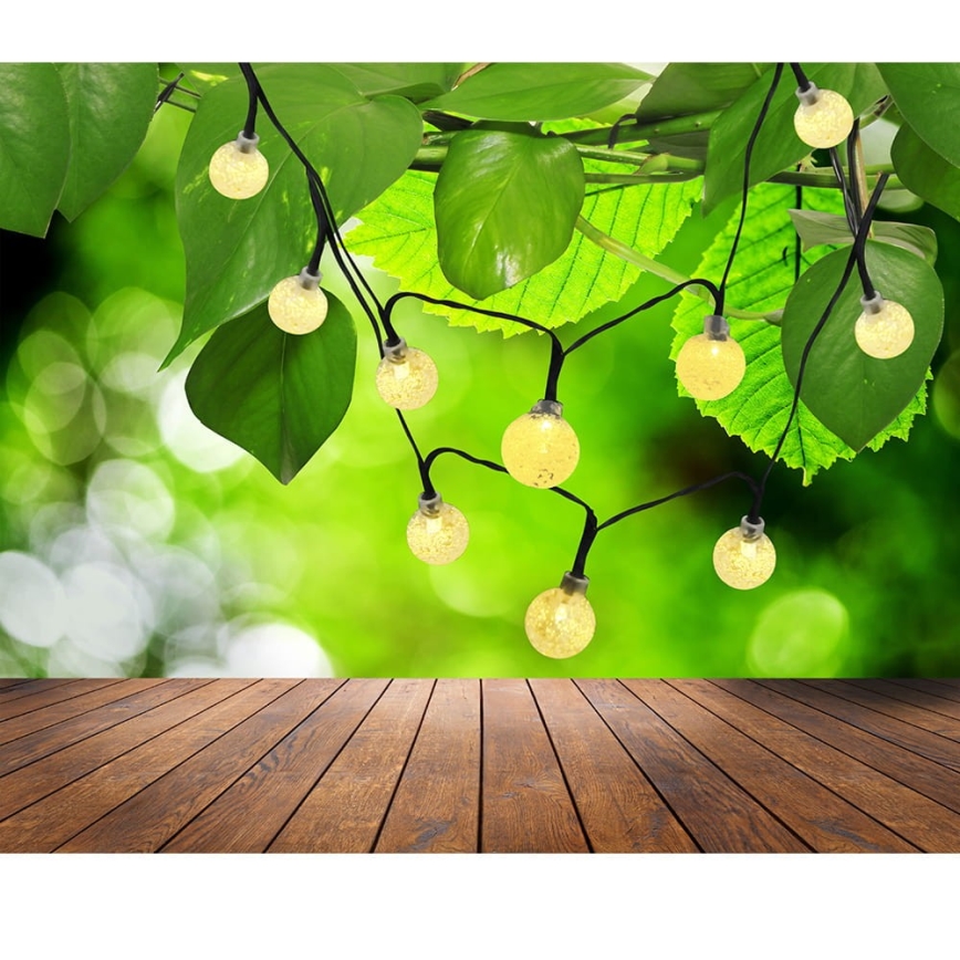 Guirlande solaire 30xLED/8 fonctions 4,9m IP44 blanc chaud