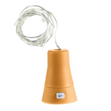 Guirlande solaire avec bouchon de bouteille 10xLED 49cm IP44 blanc chaud