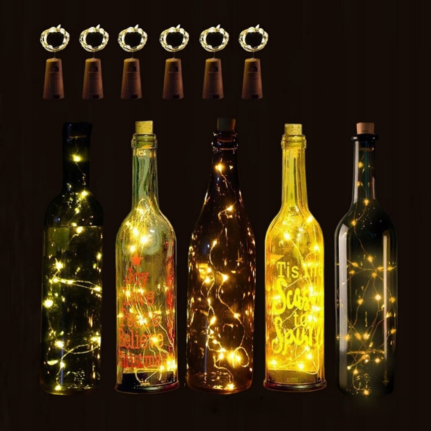 Guirlande solaire avec bouchon de bouteille 10xLED 49cm IP44 blanc chaud