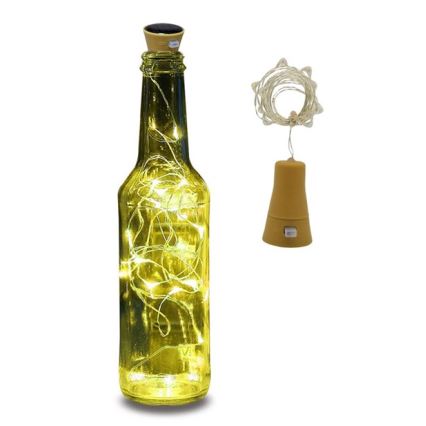 Guirlande solaire avec bouchon de bouteille 10xLED 49cm IP44 blanc chaud