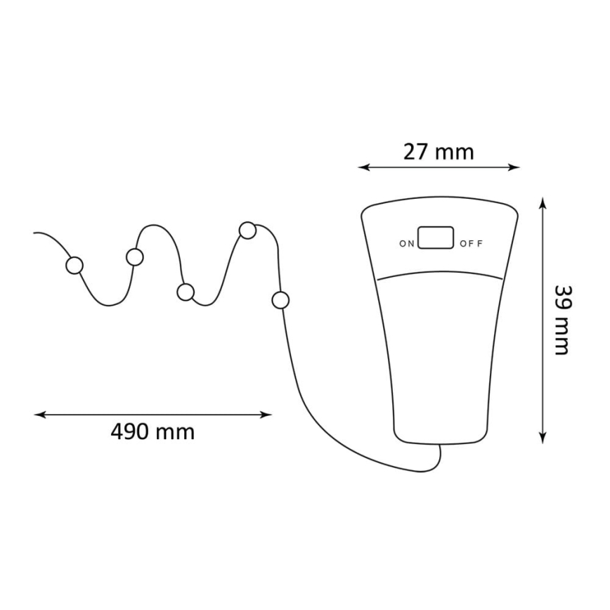 Guirlande solaire avec bouchon de bouteille 10xLED 49cm IP44 blanc chaud