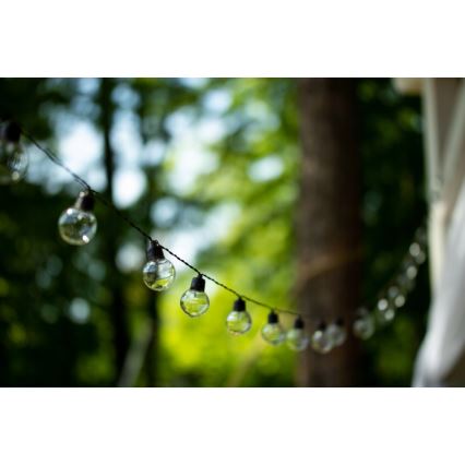 Guirlande solaire décorative 20 LED / 8 modes, 500 mAh, 7,6 m, IP67, blanc chaud