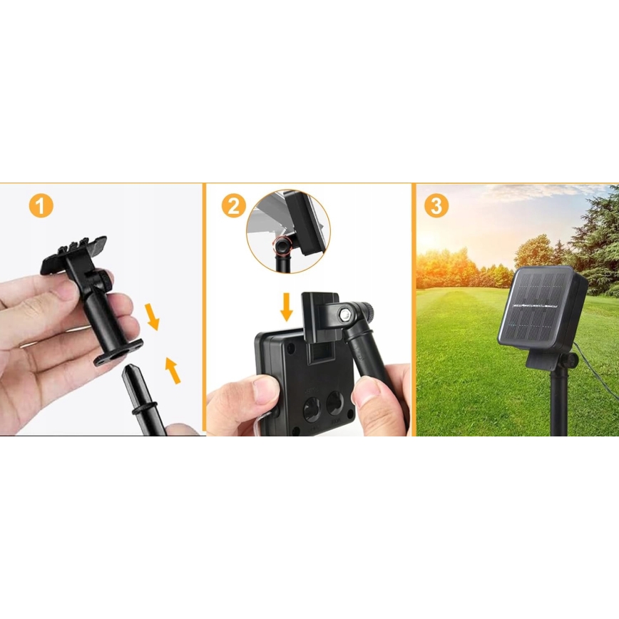 Guirlande solaire décorative 20 LED / 8 modes, 500 mAh, 7,6 m, IP67, blanc chaud