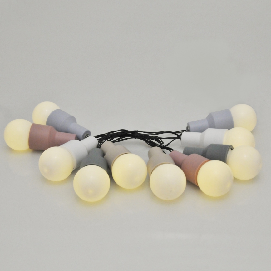 Guirlande solaire décorative LED PASTEL 10xLED/1,2V 3,8 m IP44