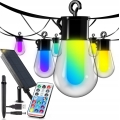 Guirlande solaire décorative LED RGB dimmable 15xLED/18 fonctions USB 6 m IP44 noire + télécommande