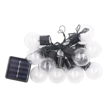 Guirlande solaire LED 10xLED/0,12W/1,2V 1xAA IP44 6000K 300 mAh