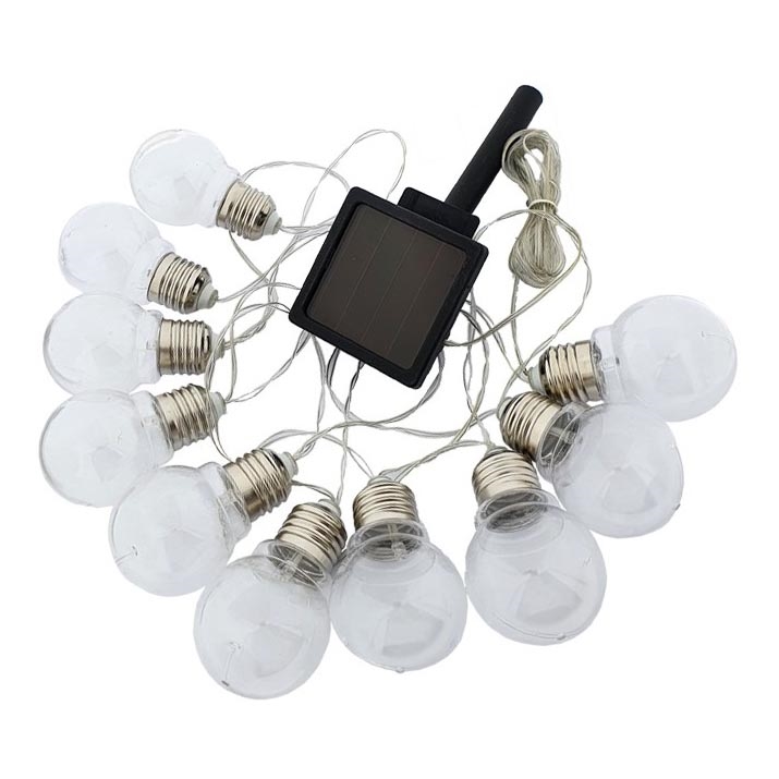 Guirlande solaire LED 10xLED/2m IP44 blanc chaud