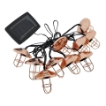 Guirlande solaire LED 10×LED/1,2 V 300 mAh 3,8 m IP44 cuivrée