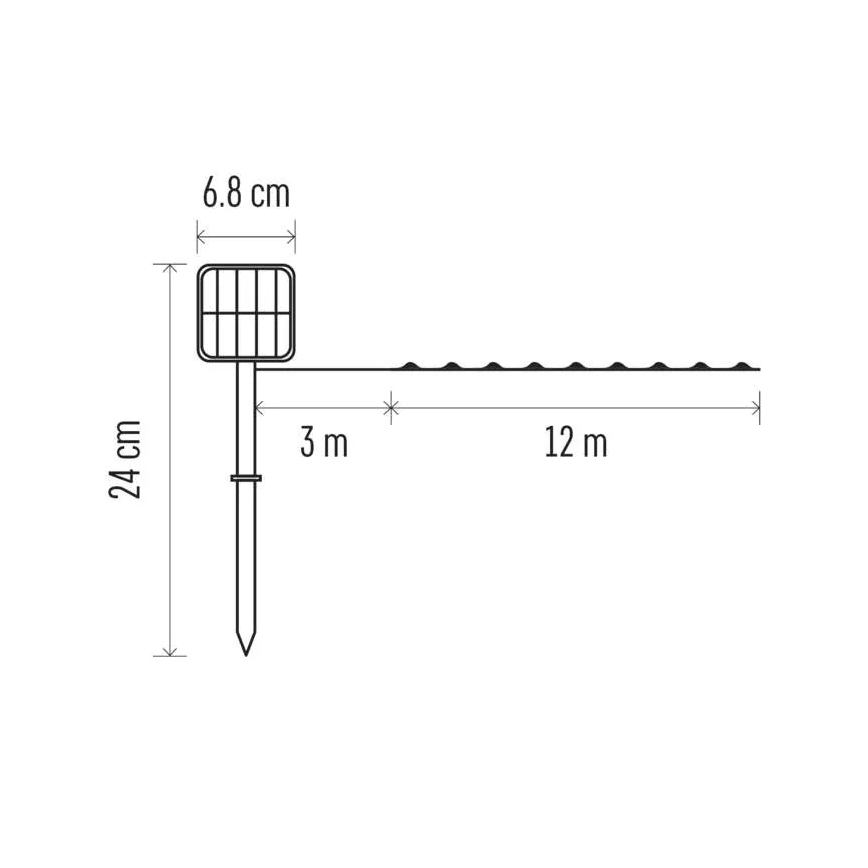 Guirlande solaire LED LED/2,4W/1,2V 1xAA 15 m IP44 3000K 600 mAh