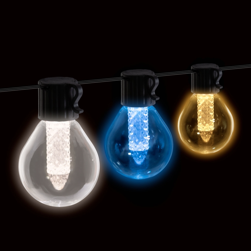 Guirlande LED solaire dimmable 15 LED/1,5W/3,7/5V 2700-10000K 2200 mAh 9 m IP65 noire + télécommande