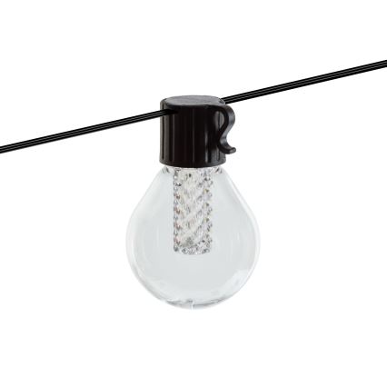 Guirlande LED solaire dimmable 15 LED/1,5W/3,7/5V 2700-10000K 2200 mAh 9 m IP65 noire + télécommande