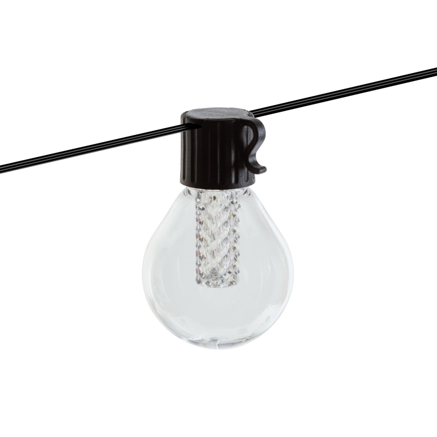 Guirlande LED solaire dimmable 15 LED/1,5W/3,7/5V 2700-10000K 2200 mAh 9 m IP65 noire + télécommande