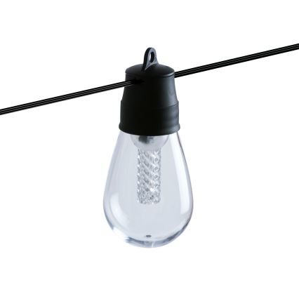 Guirlande solaire LED dimmable 25xLED/1,5W/3,7/5V 2700-10000K 2200 mAh 15 m IP65 noir + télécommande