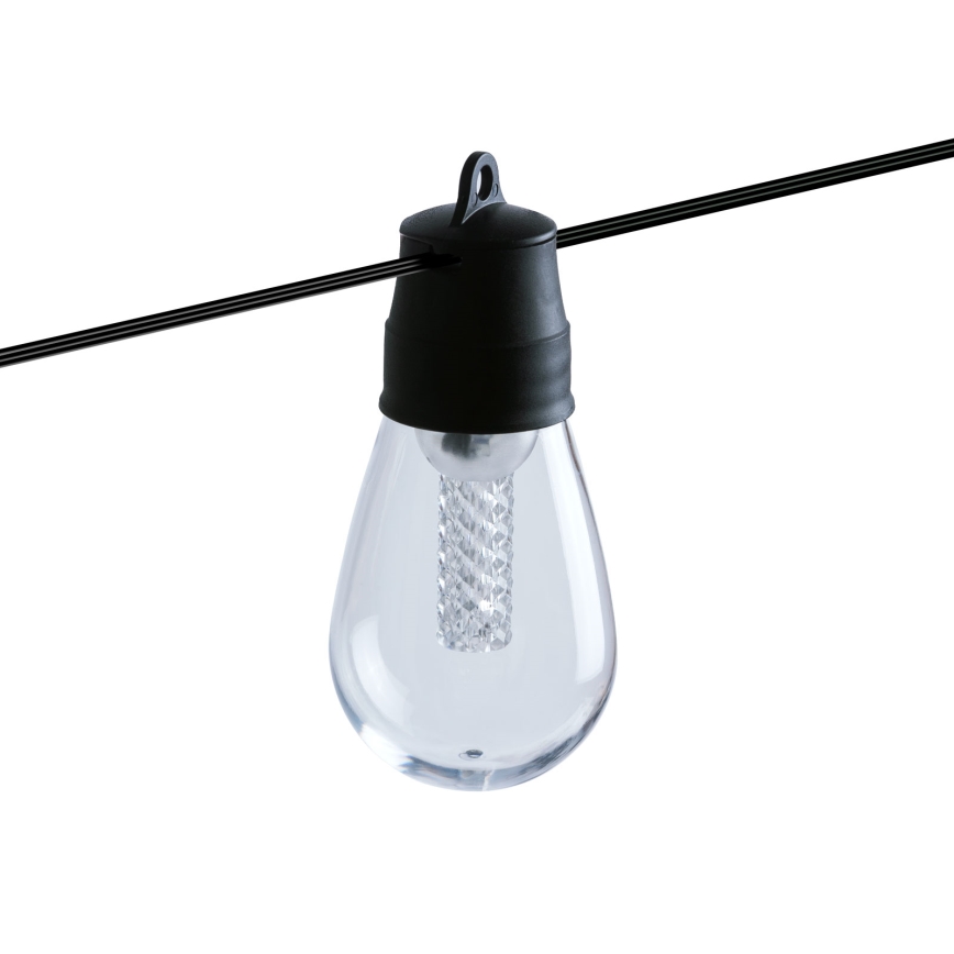 Guirlande solaire LED dimmable 25xLED/1,5W/3,7/5V 2700-10000K 2200 mAh 15 m IP65 noir + télécommande