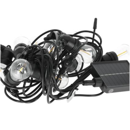 Guirlande décorative solaire LED dimmable STARLIGHT NEO 10x E27/3,7V 2700K IP54 1200 mAh 11,5 m + télécommande