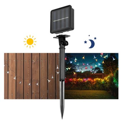 Guirlande solaire LED RGB 50xLED/0,12W/1,2V 1xAA IP44 600 mAh