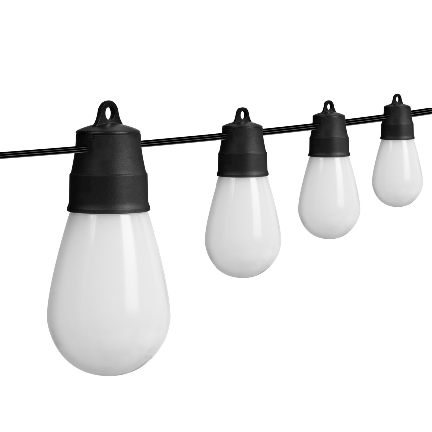 Guirlande solaire LED RGBIC à intensité variable 30xLED/1,3W/3,7/5V 2200 mAh 14,37 m IP65 noir + télécommande