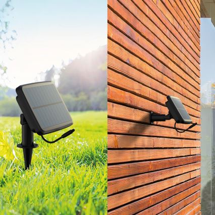 Guirlande solaire LED RGBIC à intensité variable 30xLED/1,3W/3,7/5V 2200 mAh 14,37 m IP65 noir + télécommande