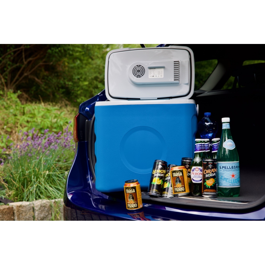 Guzzanti GZ 30BW - Glacière électrique portable pour voiture 29 l 65W/12V/230V bleue
