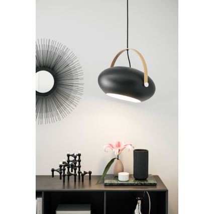 Halo Design 734382 - Suspension sur câble DC 1xE27/40W/230V Ø 40 cm noir/chêne